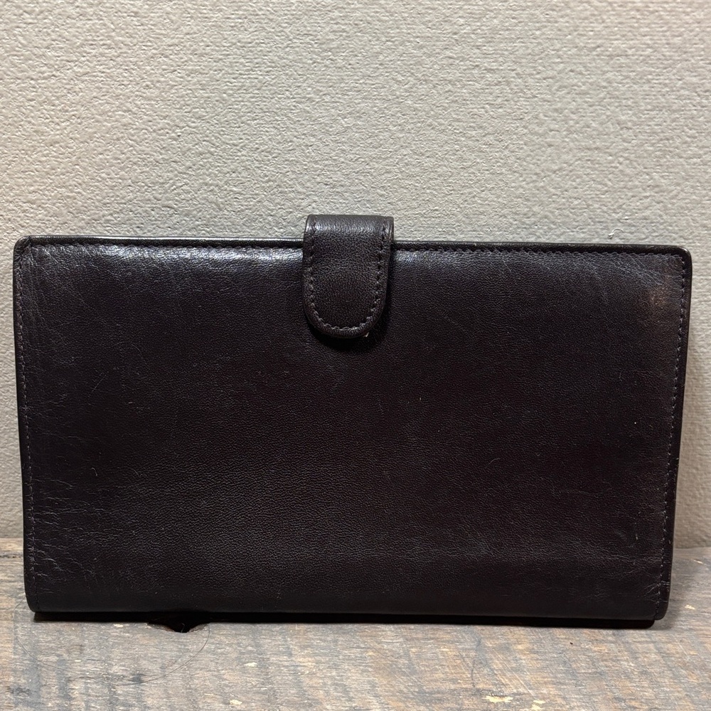 Vintage travel wallet cowhide Brown Leather organizer